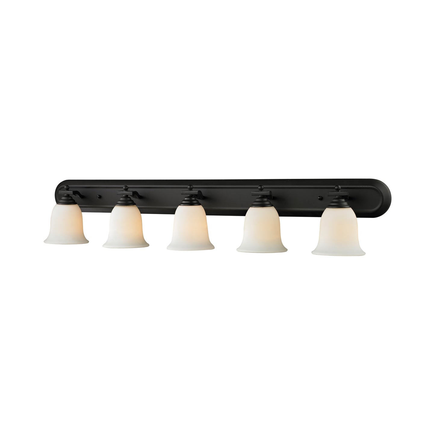 Lagoon Bath Vanity Light in Matte Black (5-Light).