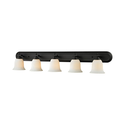Lagoon Bath Vanity Light in Matte Black (5-Light).