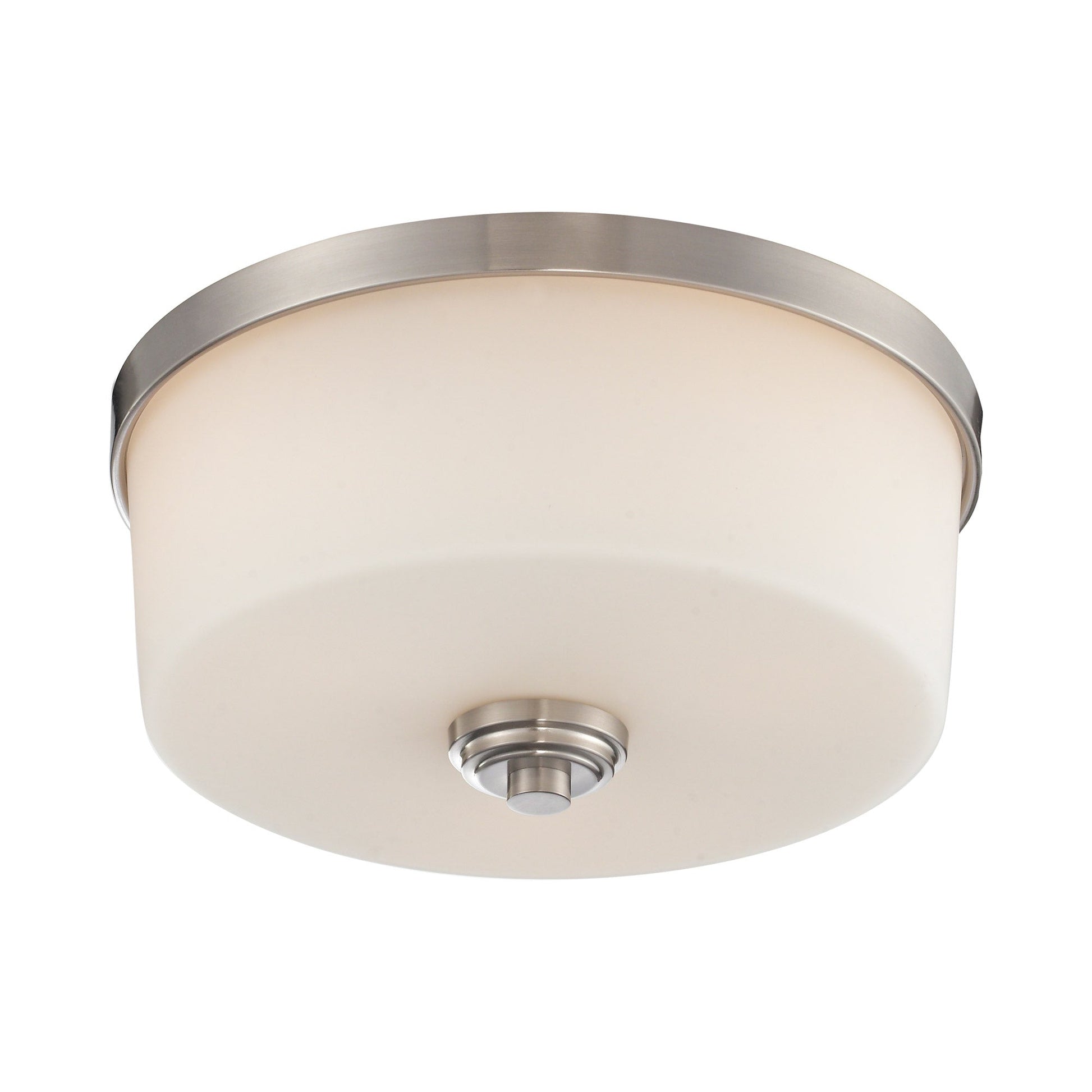 Lamina Flush Mount Ceiling Light in Brushed Nickel (13.88-Inch).