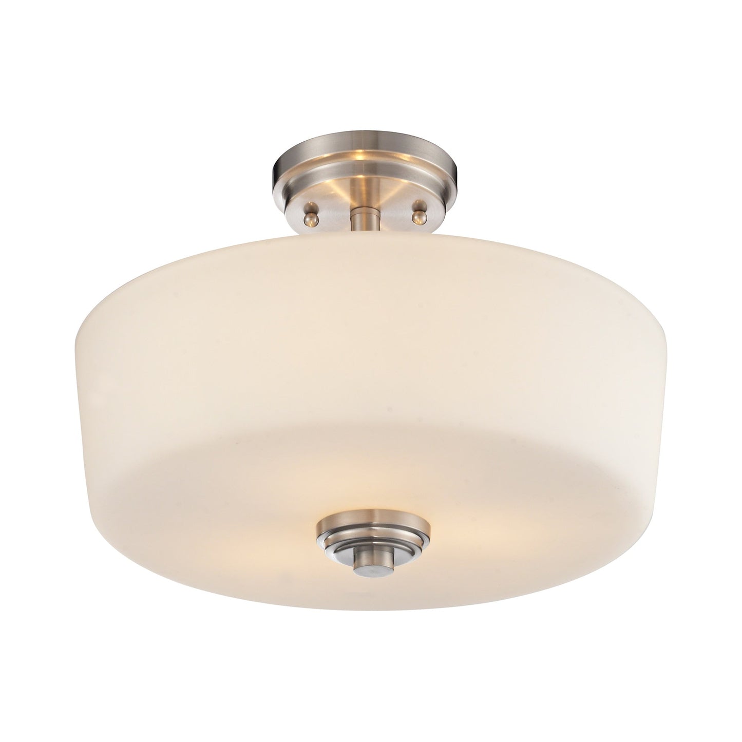 Lamina Semi Flush Mount Ceiling Light in Brushed Nickel.