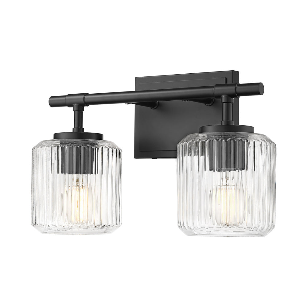 Landon Bath Vanity Light in Matte Black (2-Light).