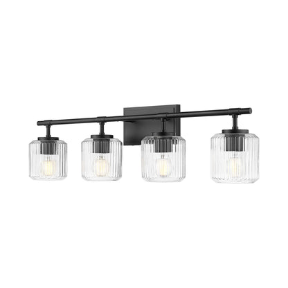 Landon Bath Vanity Light in Matte Black (4-Light).