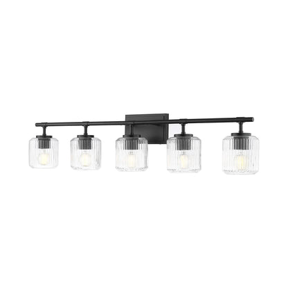 Landon Bath Vanity Light in Matte Black (5-Light).