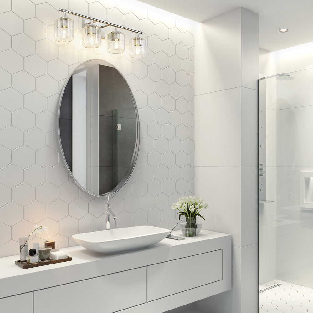 Landon Bath Vanity Light in bathroom.