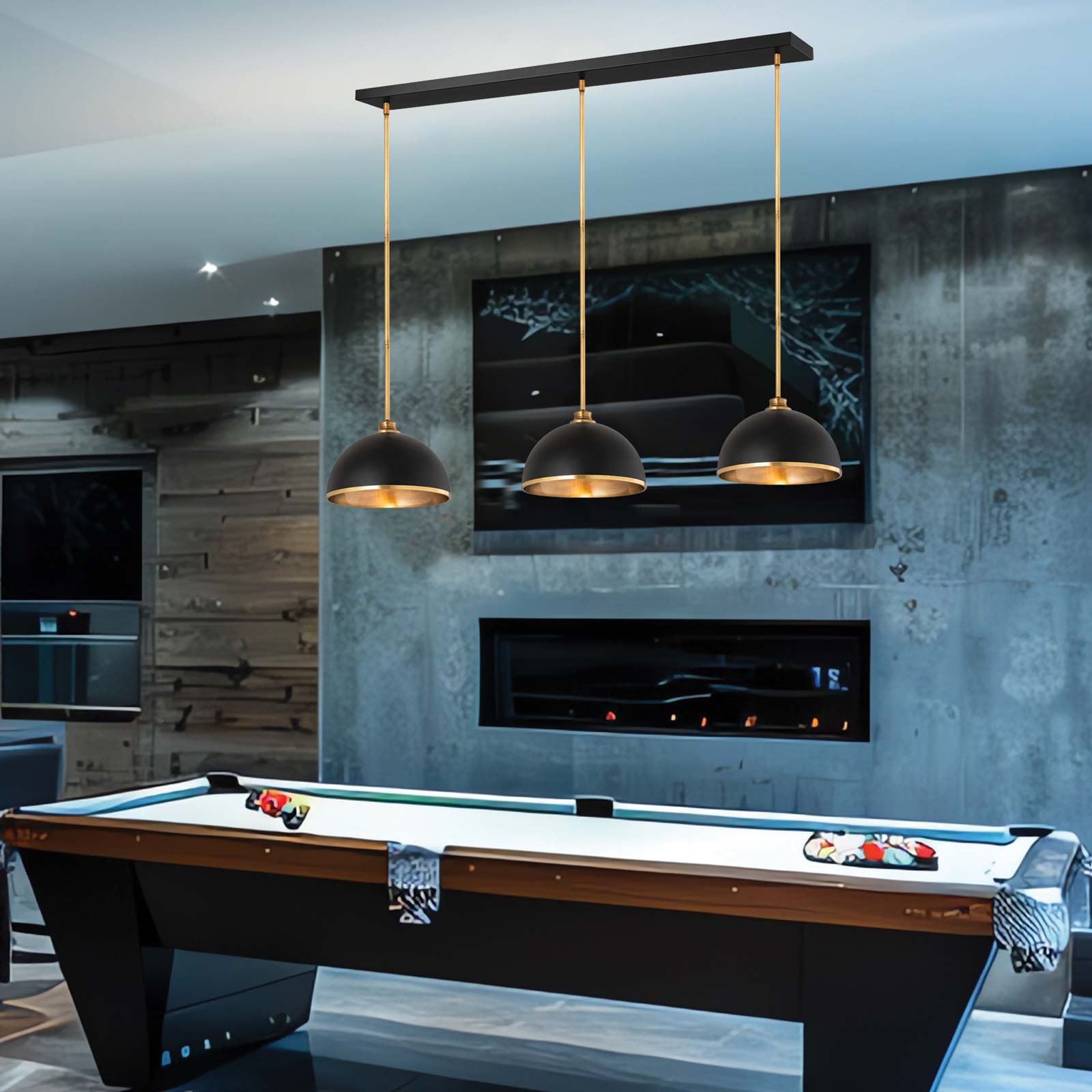Landry Linear Pendant Light in playroom.