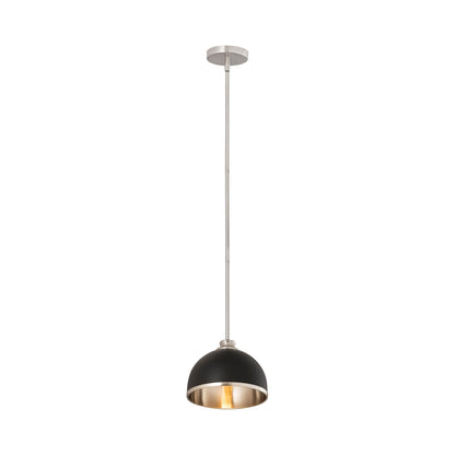 Landry Pendant Light in Matte Black/Brushed Nickel (10-Inch).