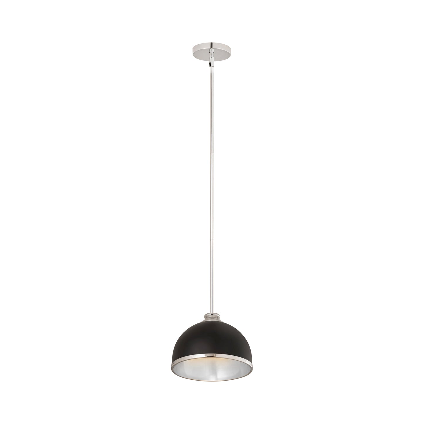 Landry Pendant Light in Matte Black/Chrome (10-Inch).
