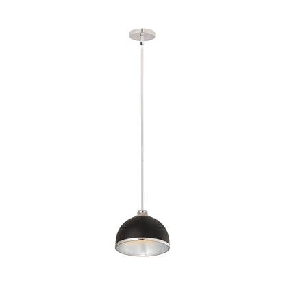 Landry Pendant Light in Matte Black/Chrome (10-Inch).