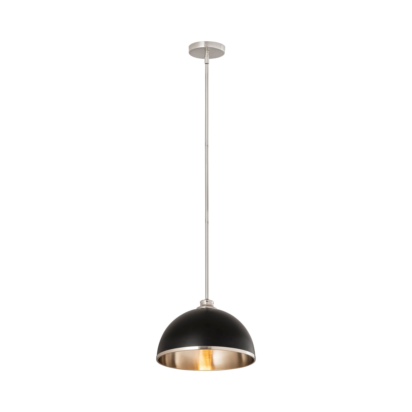 Landry Pendant Light in Matte Black/Brushed Nickel (13.87-Inch).