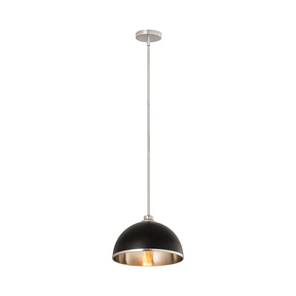 Landry Pendant Light in Matte Black/Brushed Nickel (13.87-Inch).
