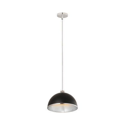 Landry Pendant Light in Matte Black/Chrome (13.87-Inch).