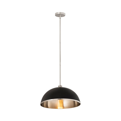 Landry Pendant Light in Matte Black/Brushed Nickel (20-Inch).