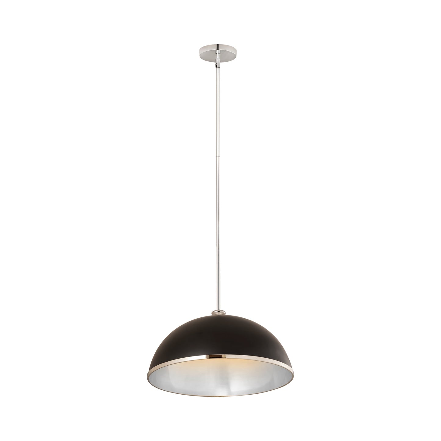Landry Pendant Light in Matte Black/Chrome (20-Inch).