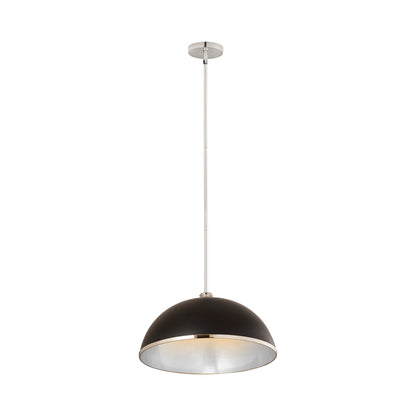 Landry Pendant Light in Matte Black/Chrome (20-Inch).