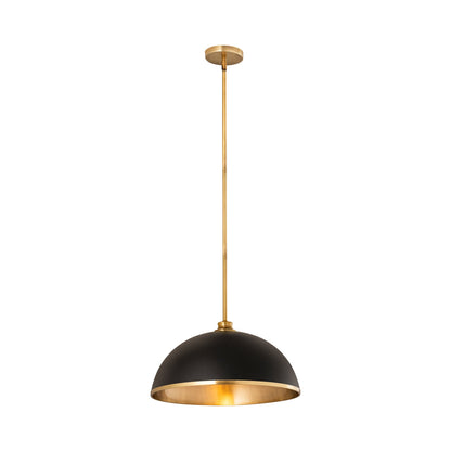 Landry Pendant Light in Matte Black/Rubbed Brass (20-Inch).