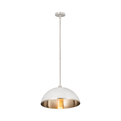 Landry Pendant Light in Matte White/Brushed Nickel (20-Inch).