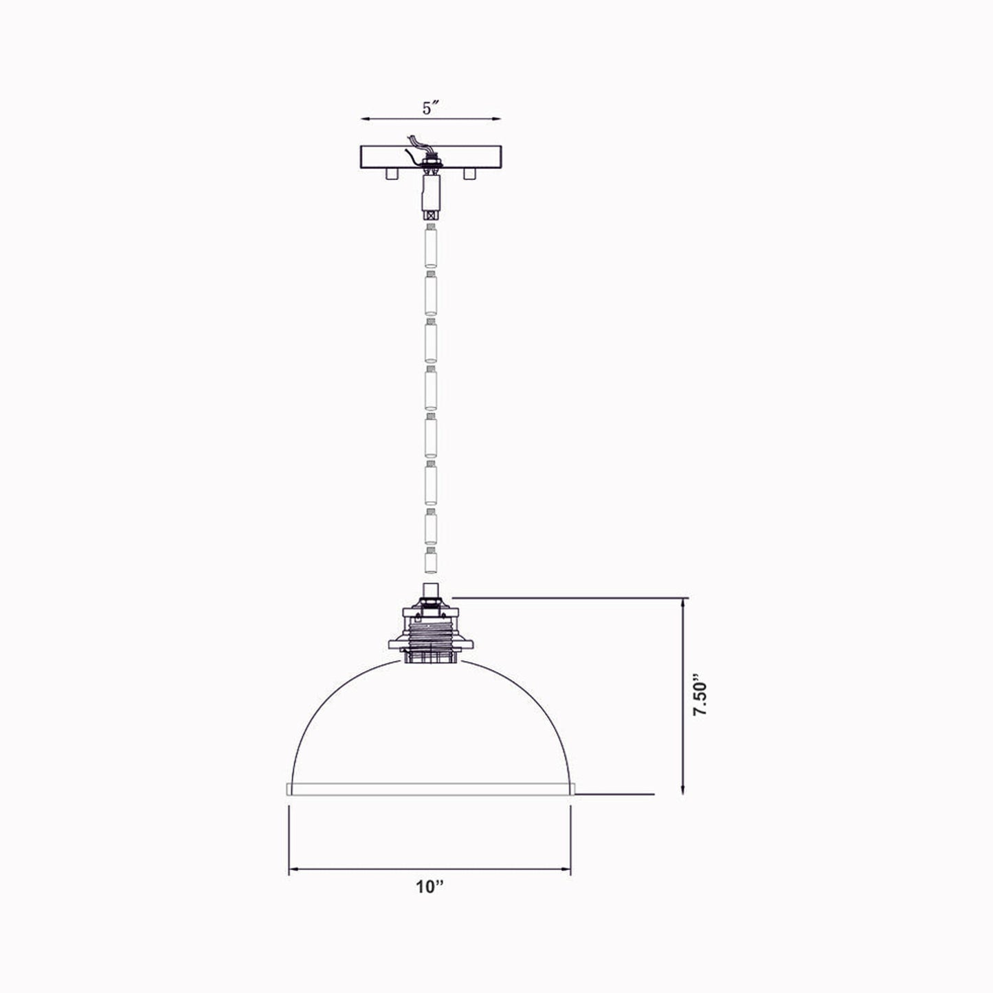 Landry Pendant Light - line drawing.