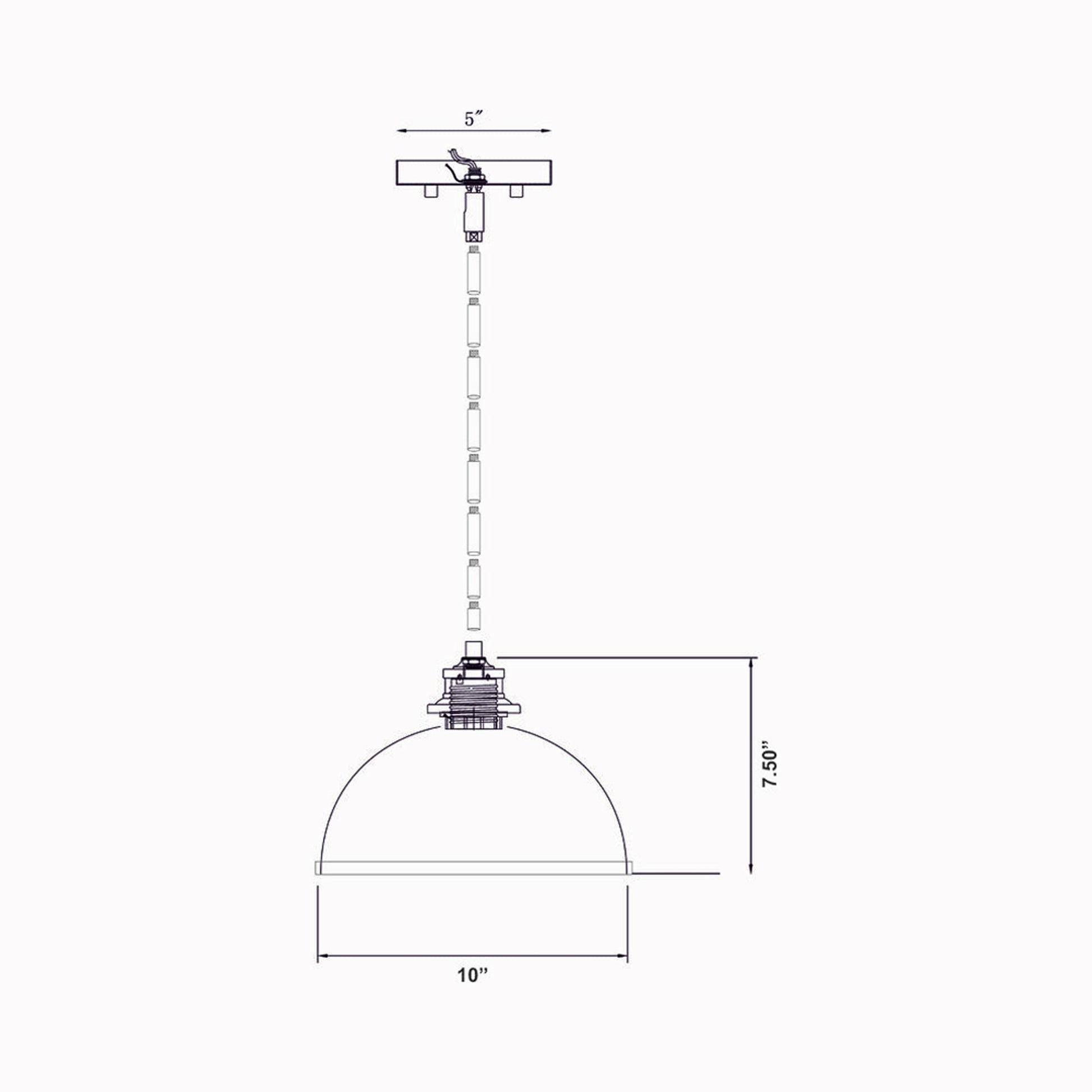 Landry Pendant Light - line drawing.