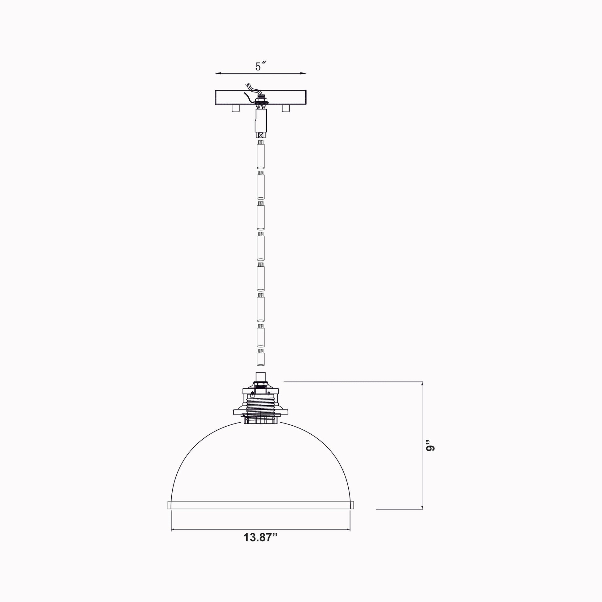 Landry Pendant Light - line drawing.