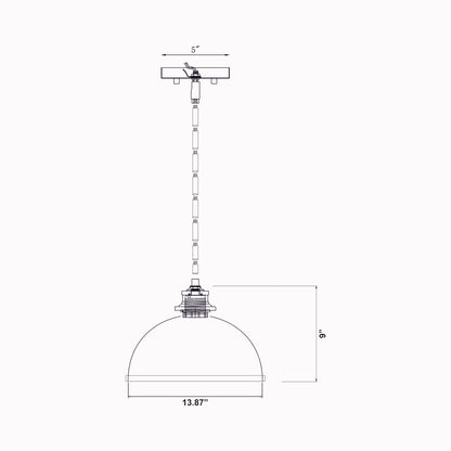 Landry Pendant Light - line drawing.
