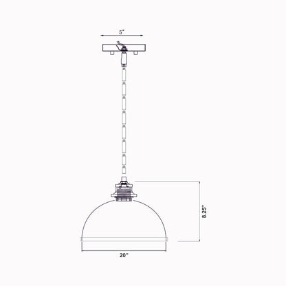 Landry Pendant Light - line drawing.