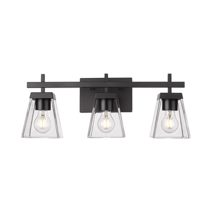 Lauren Bath Vanity Light in  Matte Black (3-Light).