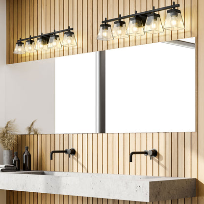 Lauren Bath Vanity Light in bathroom.