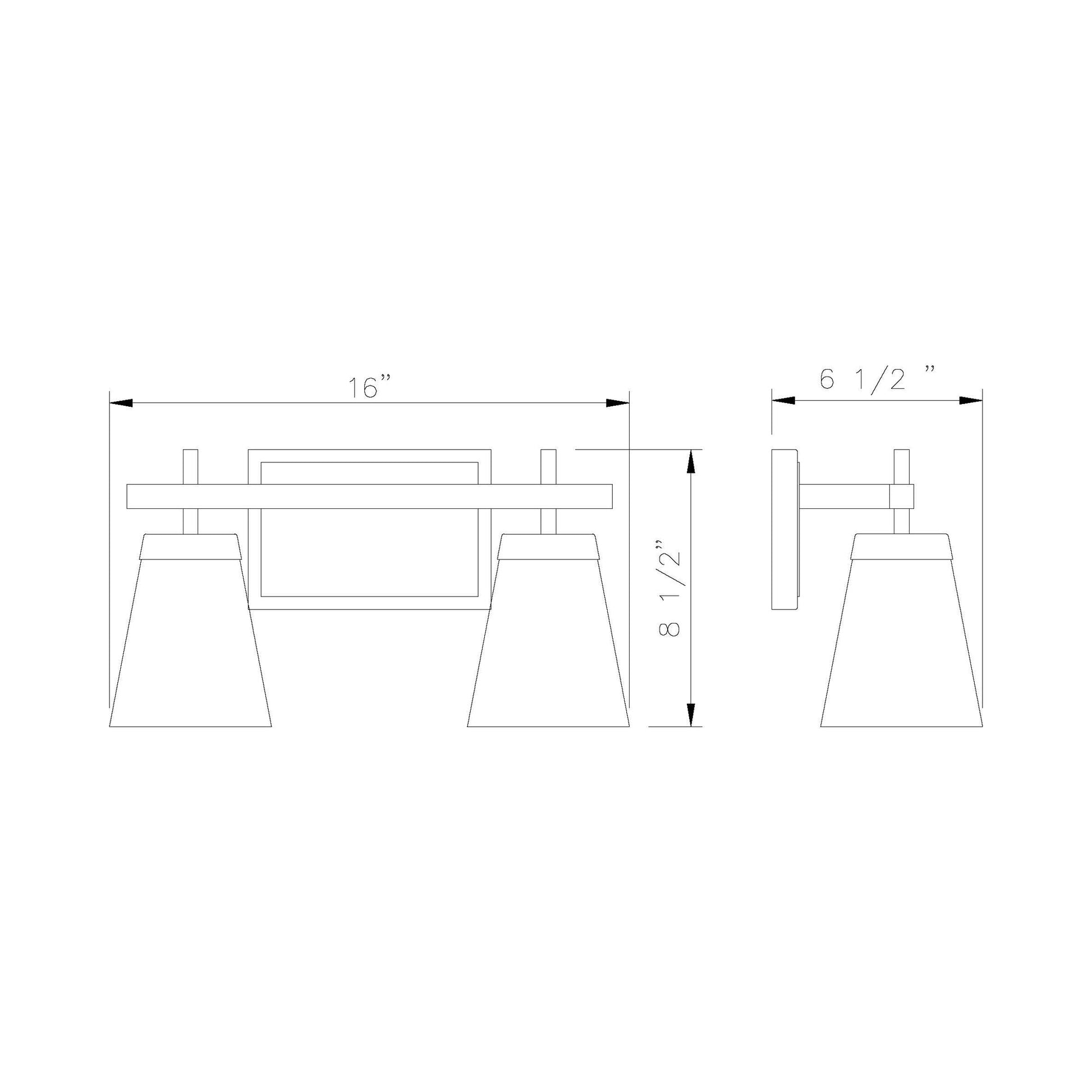Lauren Bath Vanity Light - line drawing.