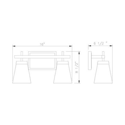 Lauren Bath Vanity Light - line drawing.