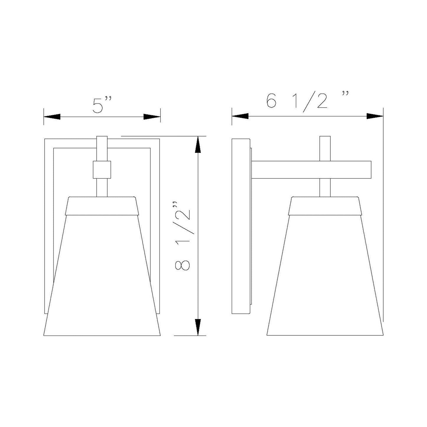Lauren Bath Wall Light - line drawing.