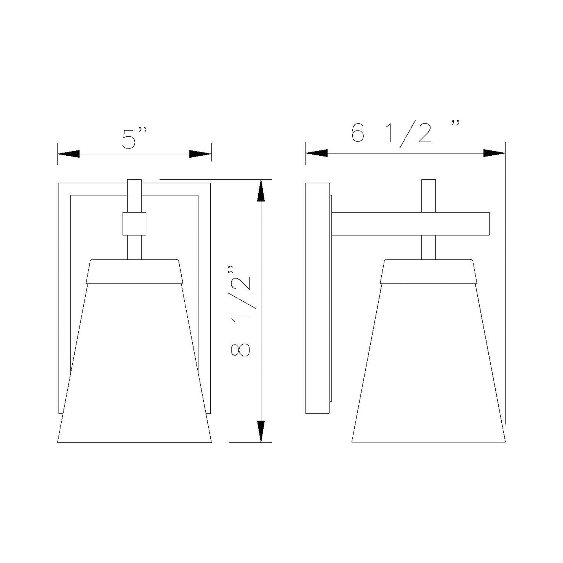 Lauren Bath Wall Light - line drawing.