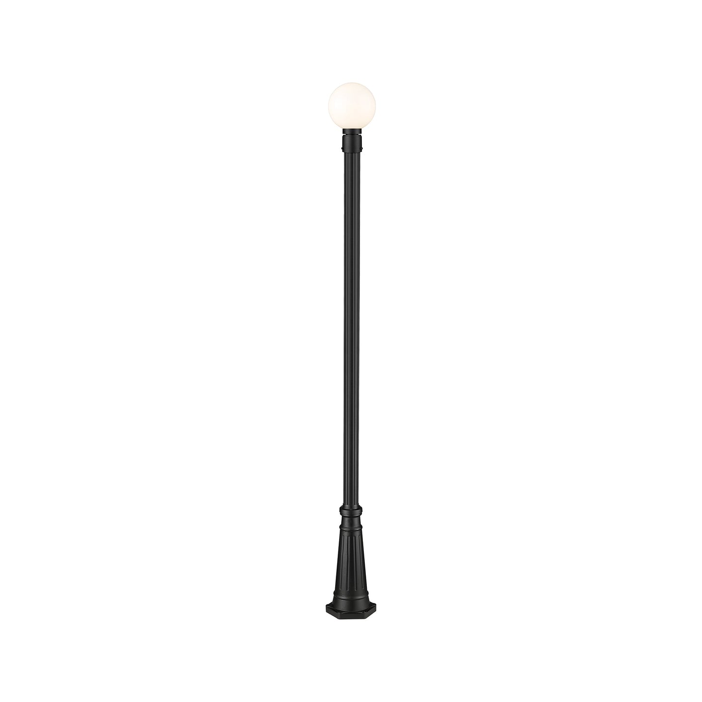 Laurent 519P Outdoor Globe Post Light in White Opal (105.13-Inch).