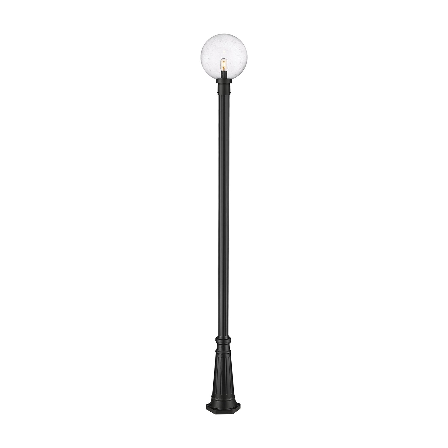 Laurent 519P Outdoor Globe Post Light in Clear Seedy (109.25-Inch).