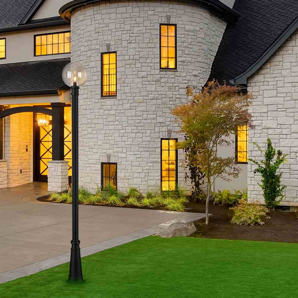 Laurent 519P Outdoor Globe Post Light in Outside Area.