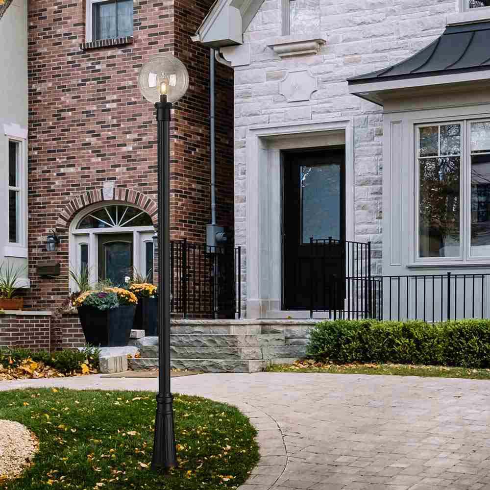 Laurent 519P Outdoor Globe Post Light in Outside Area.
