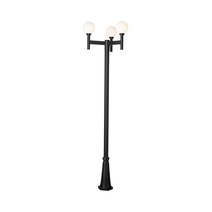 Laurent 519P Outdoor Ornate Post Light in White Opal.