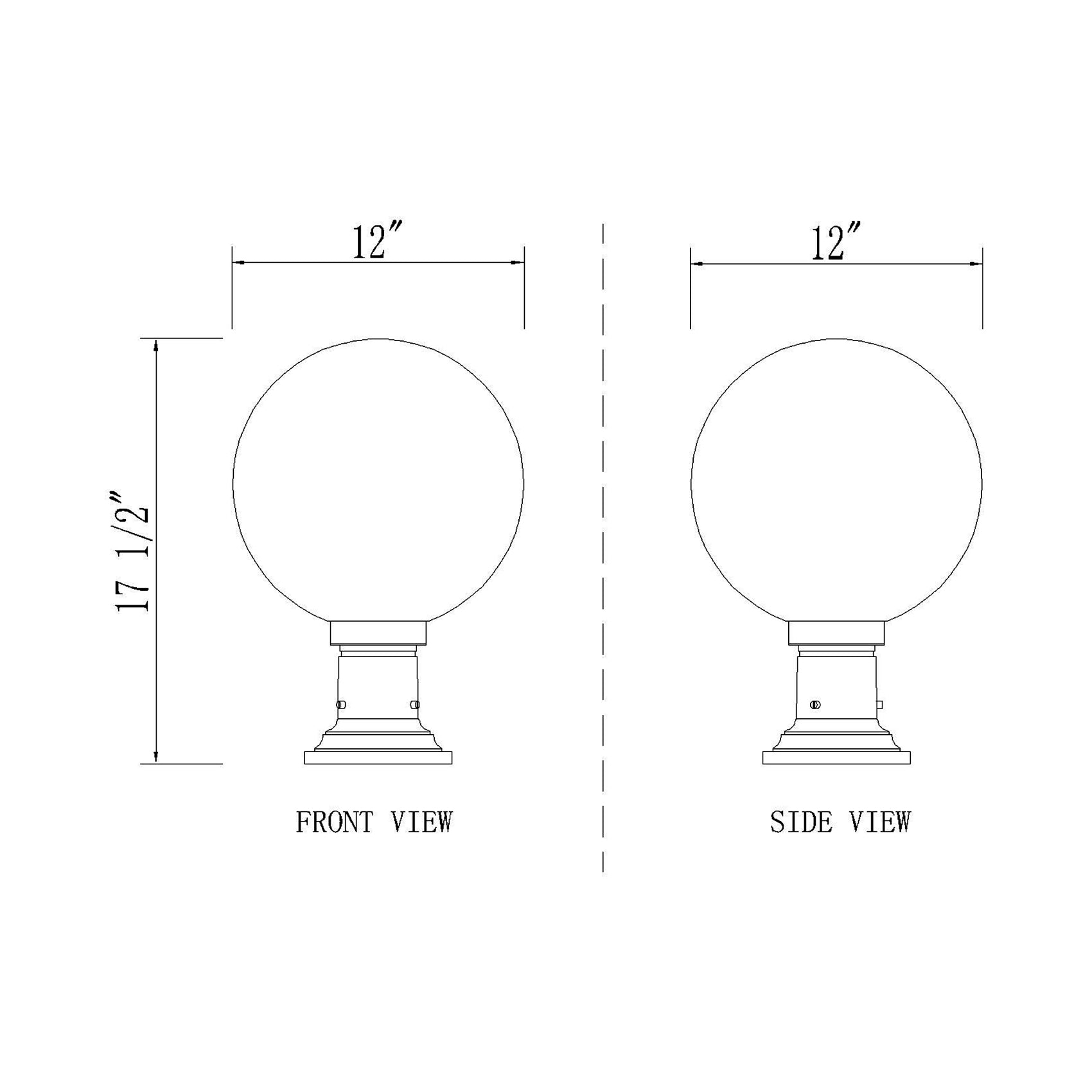 Laurent 533PM Outdoor Pier Mount Light - line drawing.