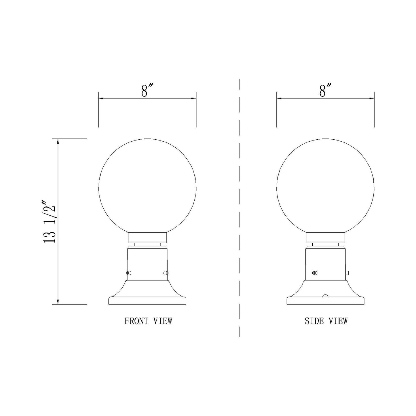 Laurent 553PM Outdoor Pier Mount Light - line drawing.