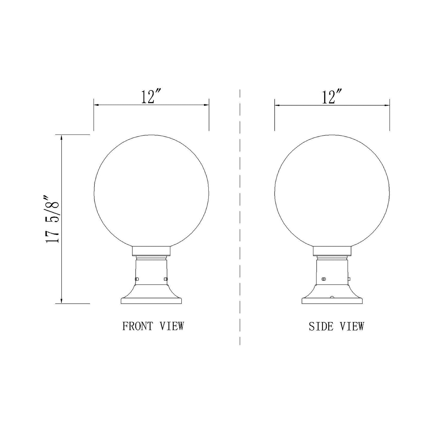 Laurent 553PM Outdoor Pier Mount Light - line drawing.