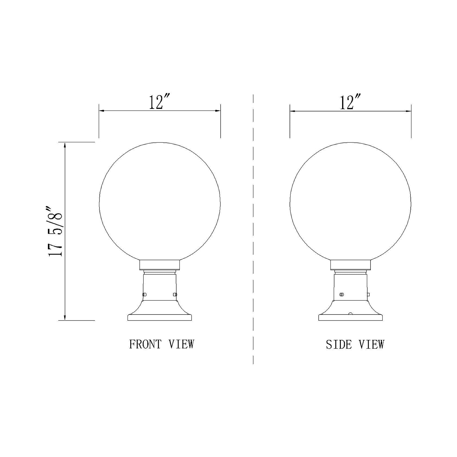 Laurent 553PM Outdoor Pier Mount Light - line drawing.