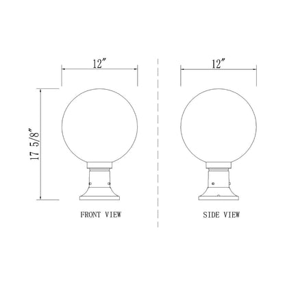 Laurent 553PM Outdoor Pier Mount Light - line drawing.