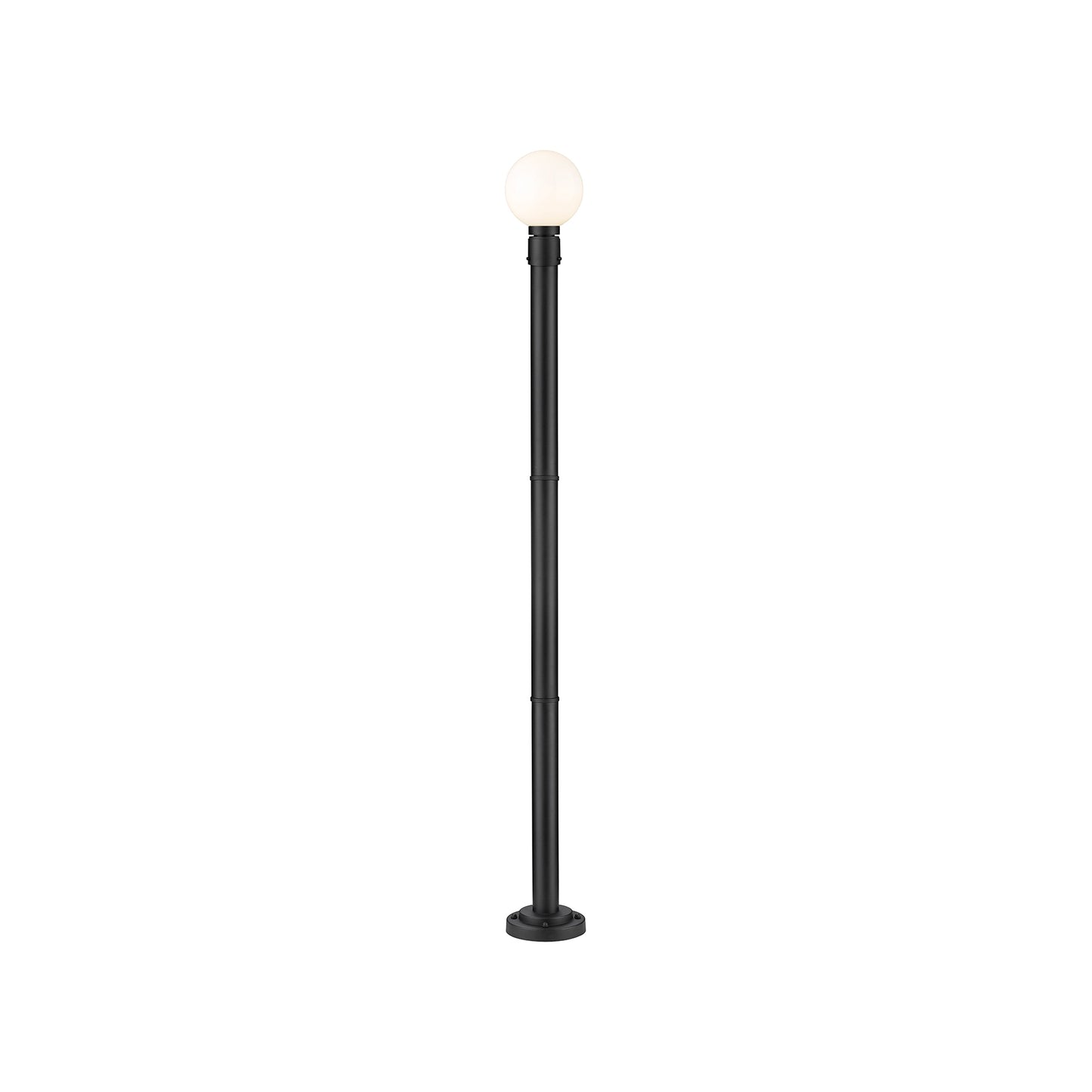 Laurent 567P Outdoor Globe Post Light in White Opal (84.63-Inch).