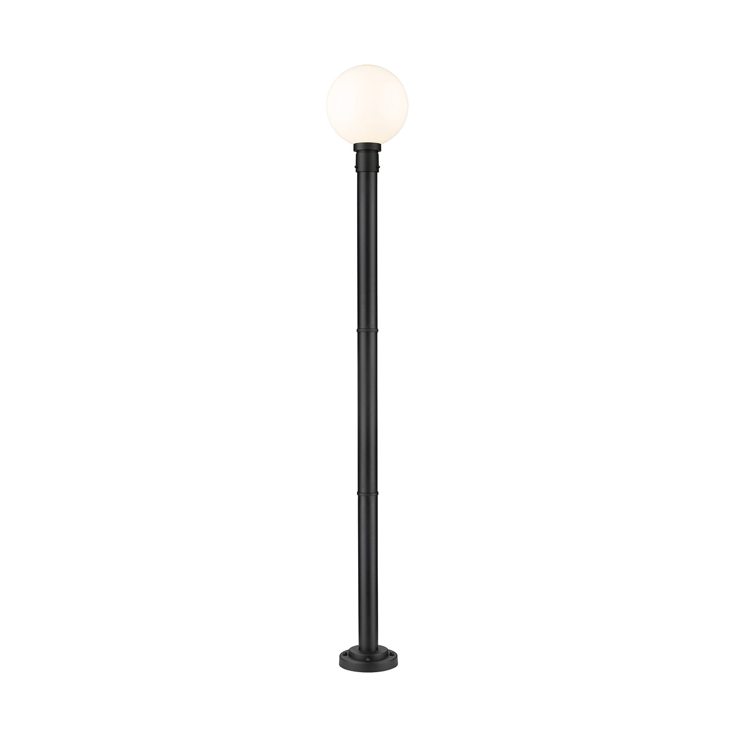 Laurent 567P Outdoor Globe Post Light in White Opal (88.75-Inch).
