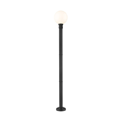 Laurent 567P Outdoor Globe Post Light in White Opal (88.75-Inch).
