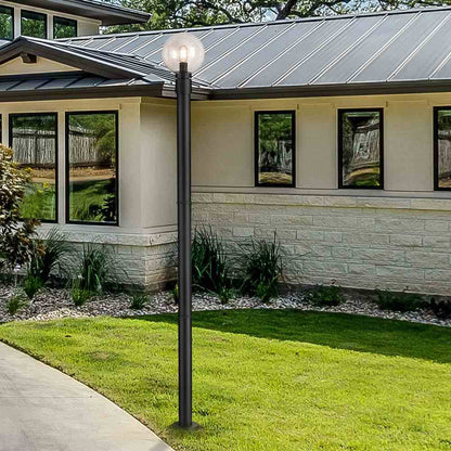 Laurent 567P Outdoor Globe Post Light in Outside Area.
