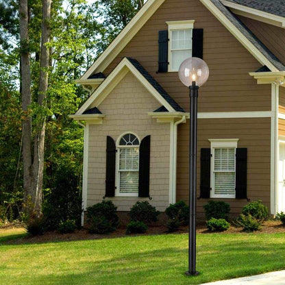 Laurent 567P Outdoor Globe Post Light in Outside Area.