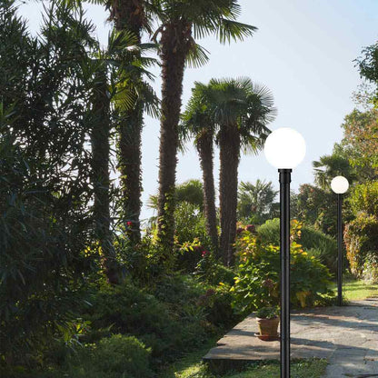 Laurent 567P Outdoor Globe Post Light in Outside Area.