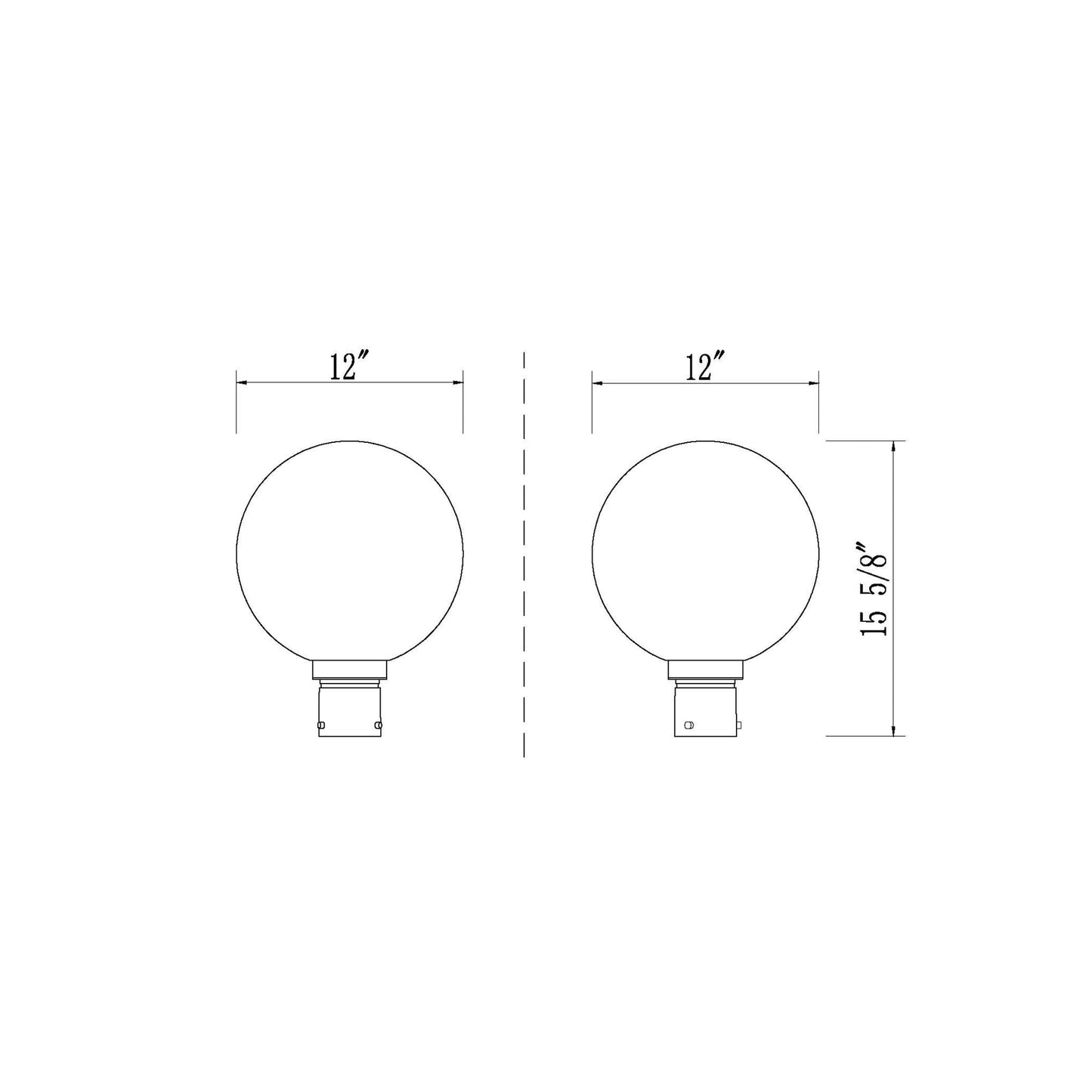 Laurent Outdoor Post Light - line drawing.