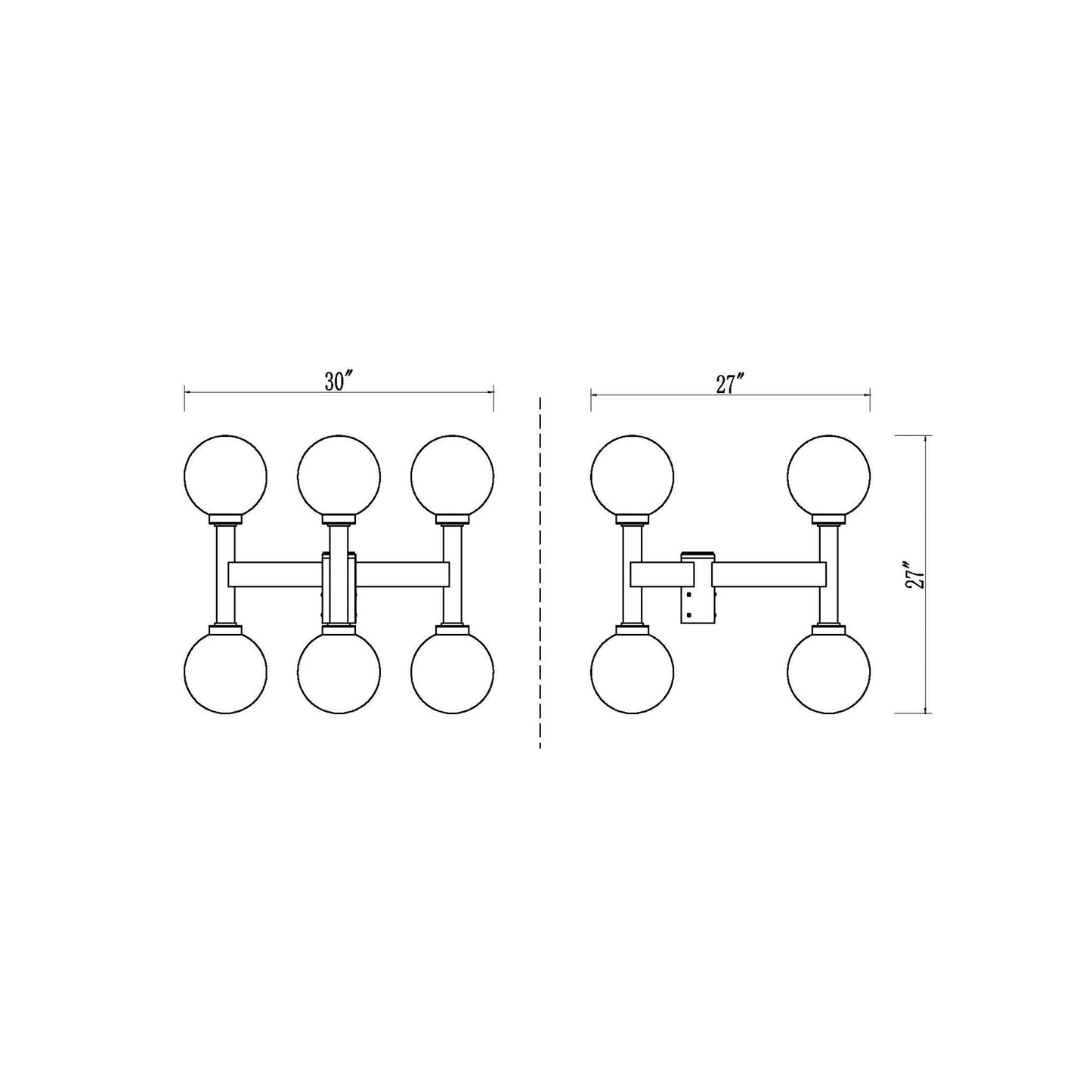 Laurent Outdoor Post Light - line drawing.