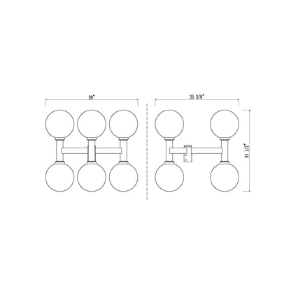 Laurent Outdoor Post Light - line drawing.
